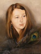Portret, Portrait, olej, oil, 40x30cm