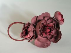 Piwonia, broszka, kwiat z materiału,  formowany len  14x8cm, flower made of material