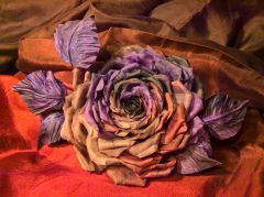 Róża,kwiat, kwiat z materiału, jedwab, ozdoba, broszka / Rose,millinary silk flower, brooch,flower made of material