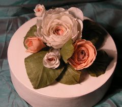 broszka, róże, jedw len, kwiat z materiału, millinery silk flowers, handmade, 12x12cm, flower made of material
