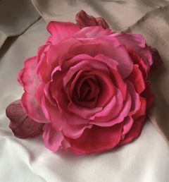 Róża, Rose, broszka z materiału, broche, jedwab, silk