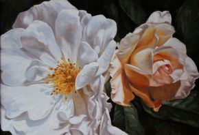 Róże, roses, oil, canvas 100x70cm